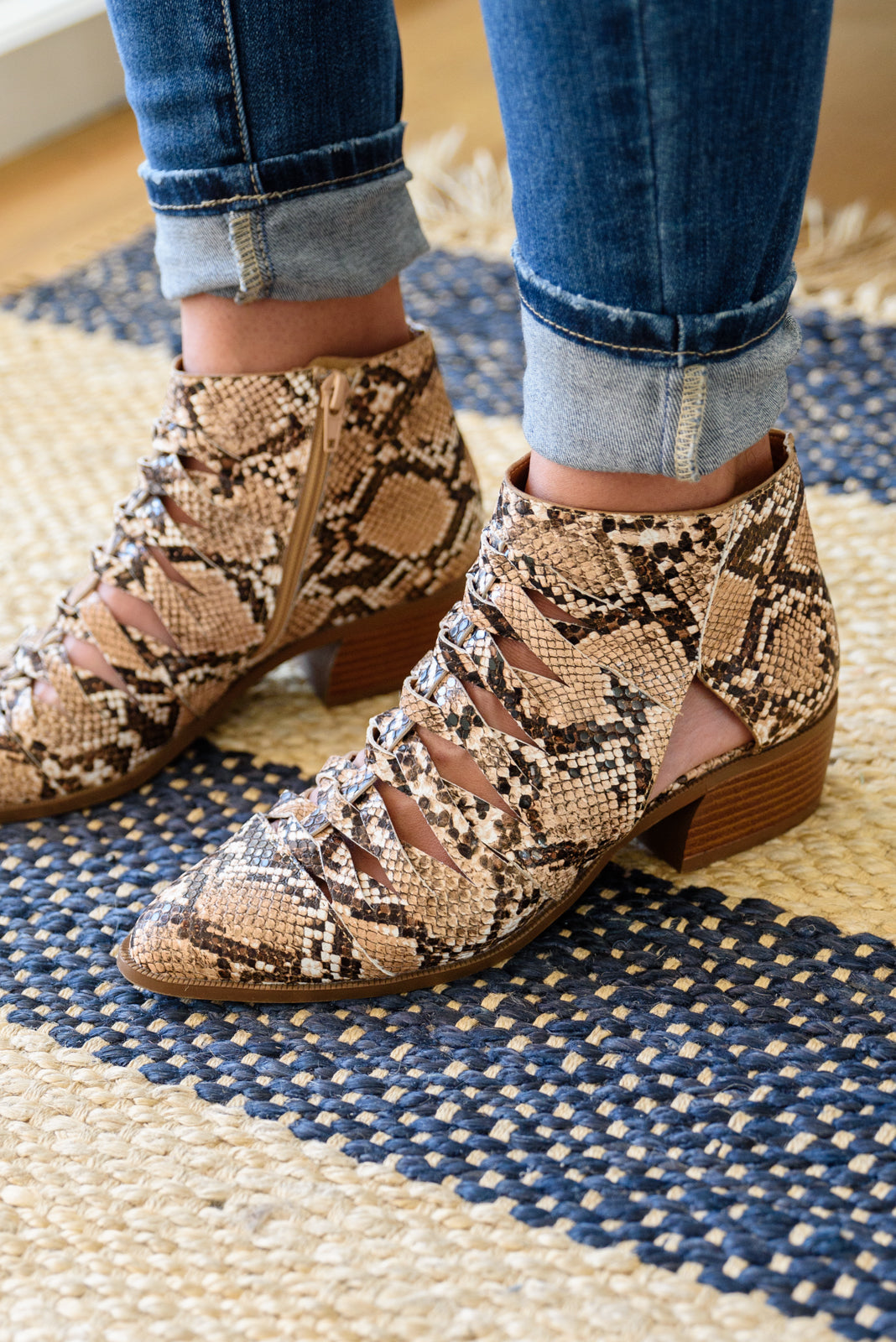 Sadie Ankle Boots In Snakeskin