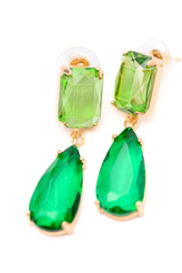 Thumbnail for Sparkly Spirit Drop Crystal Earrings in Green