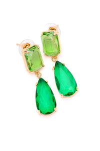 Thumbnail for Sparkly Spirit Drop Crystal Earrings in Green