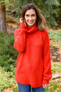 Thumbnail for Steady Pace Roll Neck Sweater In Red