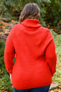 Thumbnail for Steady Pace Roll Neck Sweater In Red