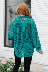 Thumbnail for Topped with Lace Button Down