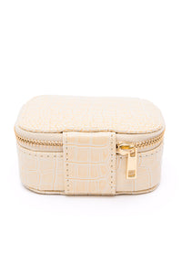 Thumbnail for Travel Jewelry Case in Cream Snakeskin