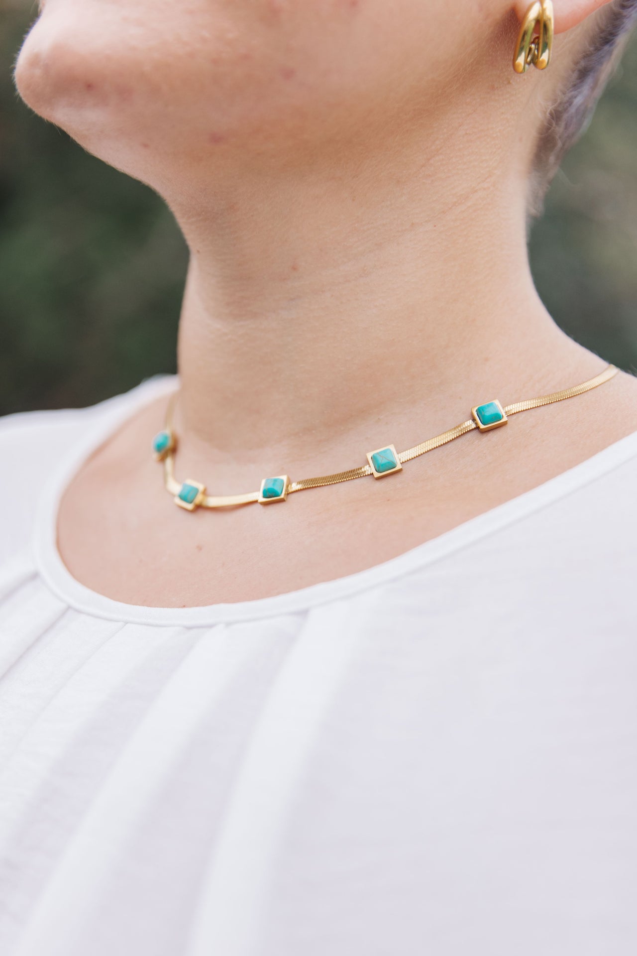 Turquoise Squares Necklace