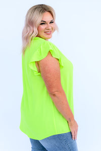 Thumbnail for Under Neon Lights Ruffle Sleeve Top