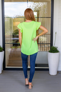 Thumbnail for Under Neon Lights Ruffle Sleeve Top