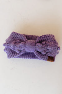 Thumbnail for Pom Knit Head Wrap In Periwinkle