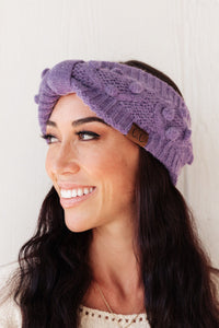 Thumbnail for Pom Knit Head Wrap In Periwinkle