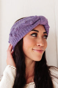 Thumbnail for Pom Knit Head Wrap In Periwinkle