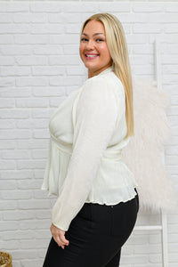 Thumbnail for Xanidu Long Sleeve V Neck Blouse in White