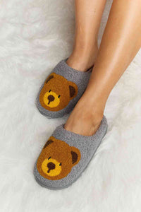 Thumbnail for Melody Teddy Bear Print Plush Slide Slippers