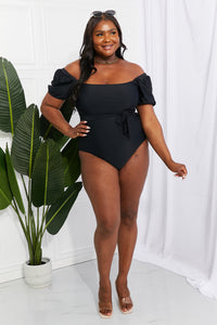 Thumbnail for Marina West Swim Salty Air Puff Sleeve One-Piece in Black