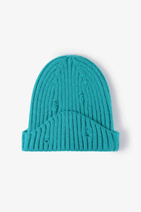 Thumbnail for Distressed Rib-Knit Beanie