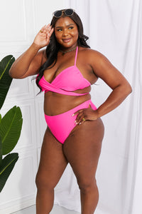 Thumbnail for Marina West Swim Summer Splash Halter Bikini Set in Pink