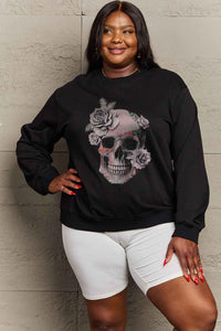 Thumbnail for Simply Love Simply Love Full Size Dropped Shoulder SKULL Graphic Sweatshirt