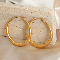 Thumbnail for 18K Gold-Plated Hoop Earrings