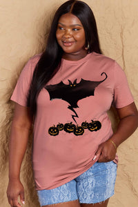 Thumbnail for Simply Love Full Size Bat & Pumpkin Graphic Cotton T-Shirt