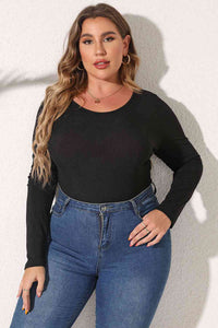 Thumbnail for Plus Size Round Neck Long Sleeve Bodysuit