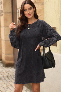 Thumbnail for Round Neck Dropped Shoulder Tee Dress