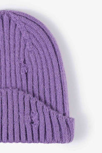 Thumbnail for Distressed Rib-Knit Beanie