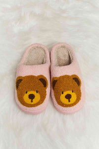 Thumbnail for Melody Teddy Bear Print Plush Slide Slippers