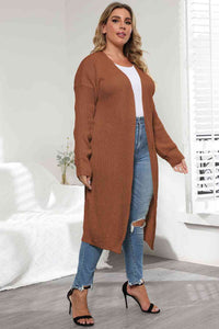 Thumbnail for Plus Size Open Front Long Sleeve Cardigan