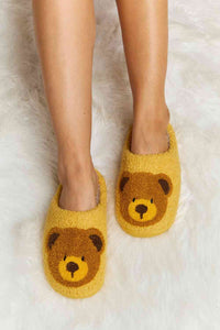 Thumbnail for Melody Teddy Bear Print Plush Slide Slippers