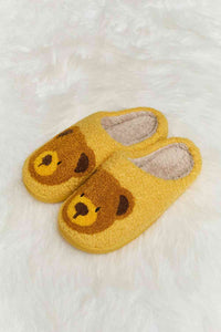 Thumbnail for Melody Teddy Bear Print Plush Slide Slippers