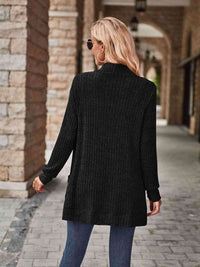 Thumbnail for Open Front Cardigan with Pockets