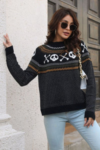 Thumbnail for Ribbed Round Neck Long Sleeve Pullover Sweater