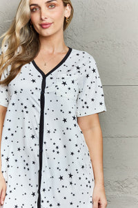 Thumbnail for MOON NITE Quilted Quivers Button Down Sleepwear Dress