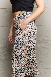 Thumbnail for Ninexis Leopard High Waist Flowy Wide Leg Pants with Pockets