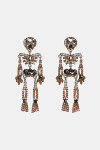 Thumbnail for Skeleton Shape Glass Stone Dangle Earrings