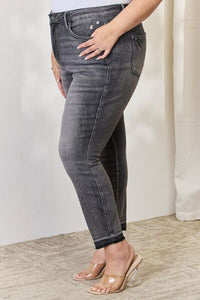 Thumbnail for Judy Blue Full Size High Waist Tummy Control Release Hem Skinny Jeans