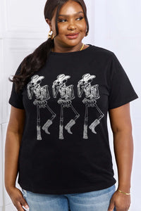 Thumbnail for Simply Love Full Size Triple Skeletons Graphic Cotton Tee