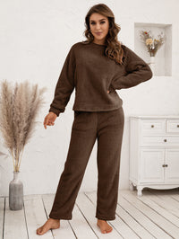 Thumbnail for Teddy Long Sleeve Top and Pants Lounge Set