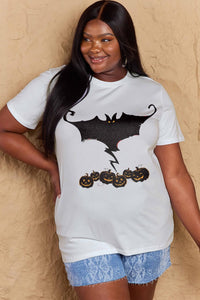 Thumbnail for Simply Love Full Size Bat & Pumpkin Graphic Cotton T-Shirt