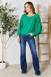 Thumbnail for Zenana Full Size Round Neck Batwing Sleeve Blouse