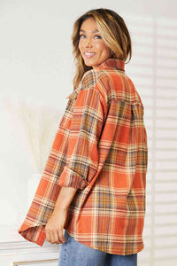 Thumbnail for Double Take Plaid Dropped Shoulder Shirt