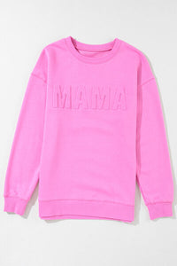 Thumbnail for MAMA Round Neck Dropped Shoulder Sweatshirt