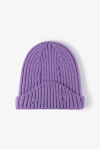 Thumbnail for Distressed Rib-Knit Beanie