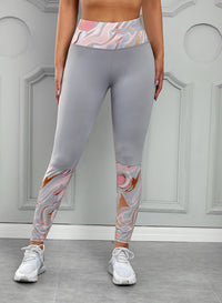 Thumbnail for Printed Wide Waistband Active Leggings