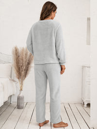 Thumbnail for Teddy Long Sleeve Top and Pants Lounge Set