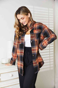 Thumbnail for Double Take Plaid Dropped Shoulder Shirt