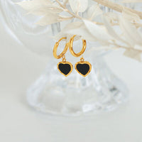 Thumbnail for 18K Gold-Plated Heart Drop Earrings