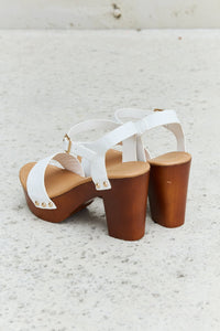 Thumbnail for DDK Time After Time Wooden Platform Strap Heels