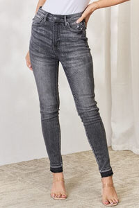 Thumbnail for Judy Blue Full Size High Waist Tummy Control Release Hem Skinny Jeans