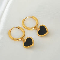 Thumbnail for 18K Gold-Plated Heart Drop Earrings