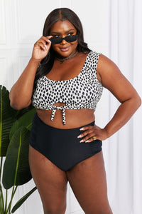 Thumbnail for Marina West Swim Sanibel Crop Swim Top and Ruched Bottoms Set in Black